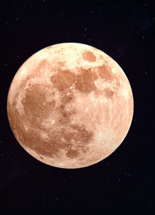 Golden Orb – Full Moon Night Sky Photography Print